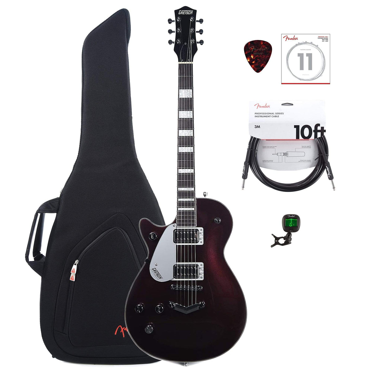 Gretsch G5220LH Electromatic Jet BT Dark Cherry Metallic LEFTY w/Gig Bag, Tuner, (1) Cable, Picks and Strings
