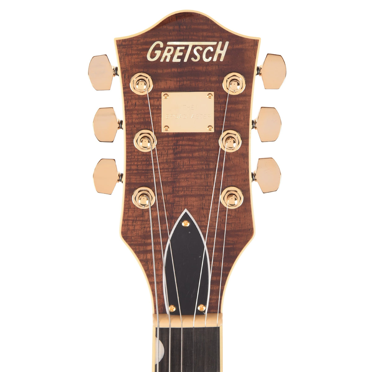 Gretsch Broadkaster Jr. LX Figured Center Block Caramel Dawn Gold Hardware w/String-Thru Bigsby - View 6 | MusicMarket