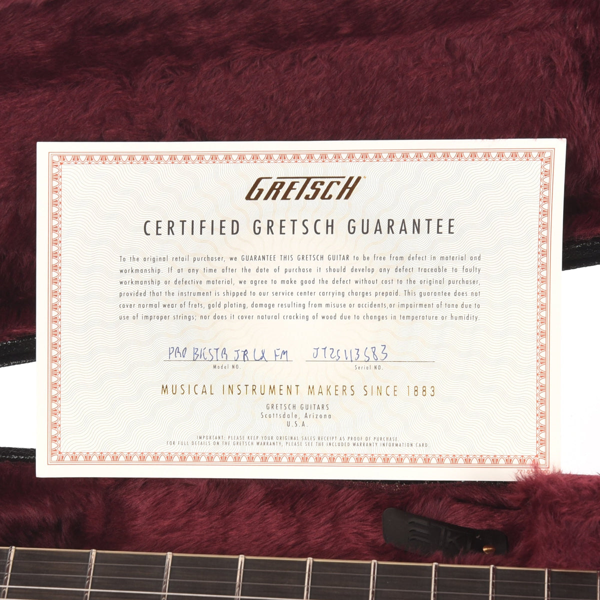 Gretsch Broadkaster Jr. LX Figured Center Block Caramel Dawn Gold Hardware w/String-Thru Bigsby - View 9 | MusicMarket