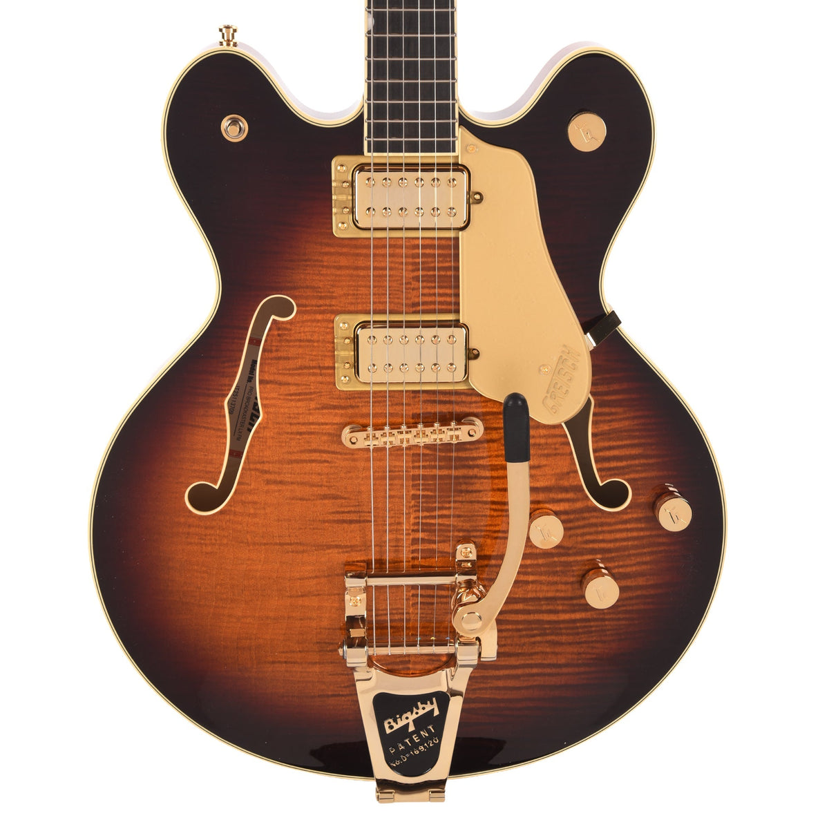 Gretsch Broadkaster LX Figured Center Block Havana Burst Gold Hardware w/String-Thru Bigsby - View 2 | MusicMarket