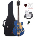 Gretsch G5655TG Electromatic Center Block Jr. Azure Metallic w/Bigsby & Black Top Broad'Tron Pickups w/Gig Bag,