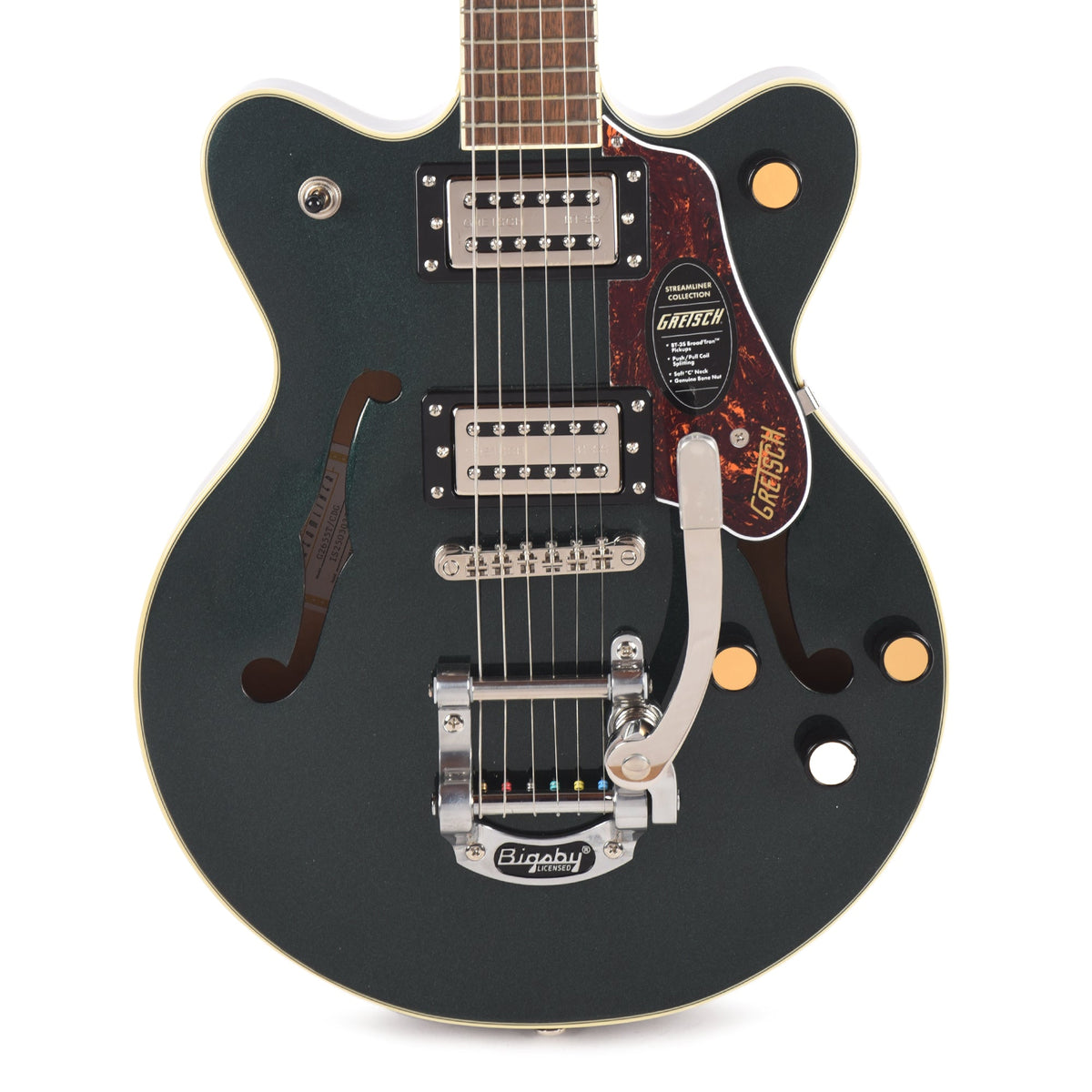 Gretsch Streamliner G2655T Center Block Jr. Double-Cut Cadillac Green w/Bigsby - View 2 | MusicMarket