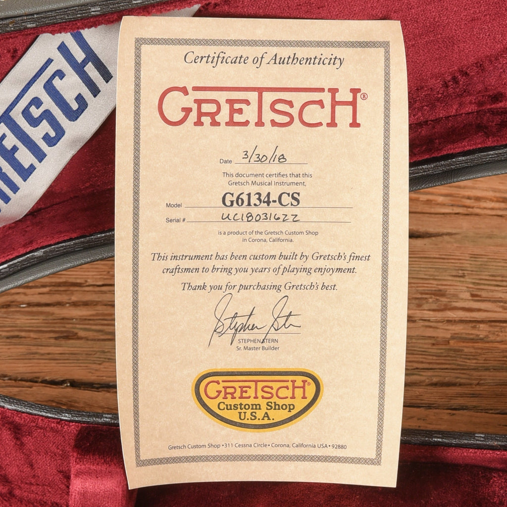 Gretsch Custom Shop Stephen Stern G6134CS Penguin Silver Sparkle 2018 - View 10 | MusicMarket