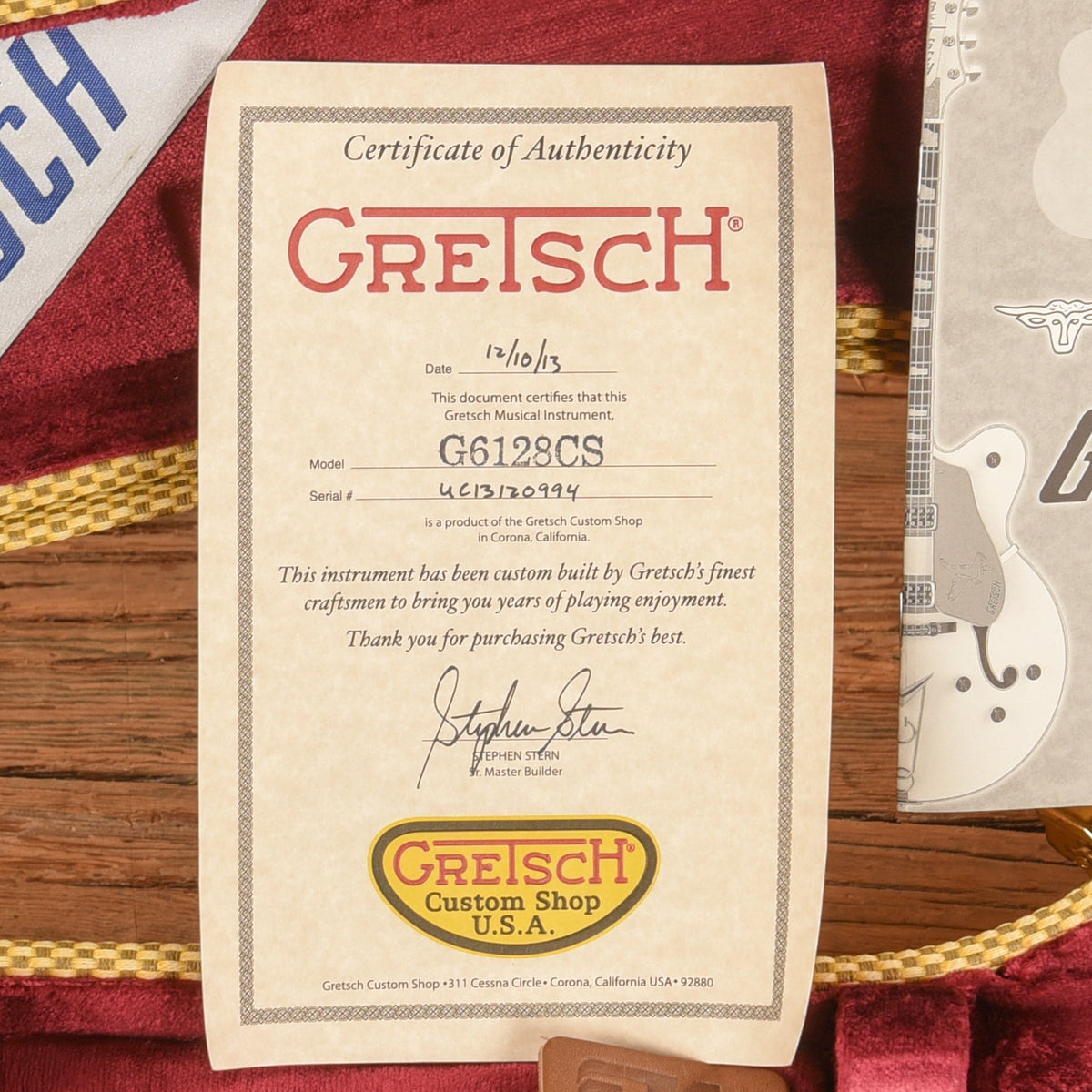 Gretsch Custom Shop Stephen Stern Masterbuilt G6128-CS Duo Jet Relic Champagne Sparkle 2013 - View 10 | MusicMarket