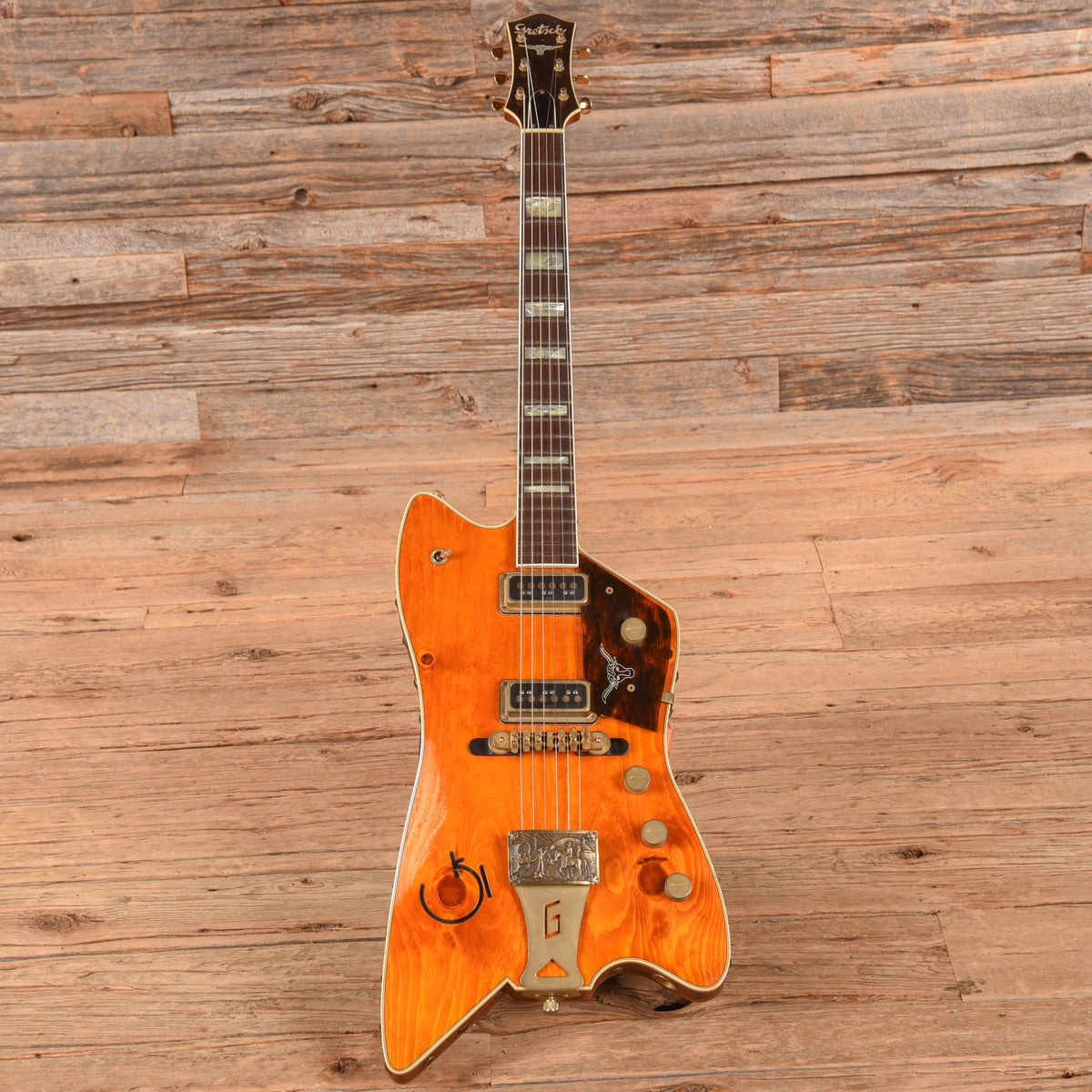 Gretsch Custom Shop Stephen Stern Masterbuilt Caddy Bo Roundup Orange Pine 2022 - Zac Brown - View 4 | MusicMarket