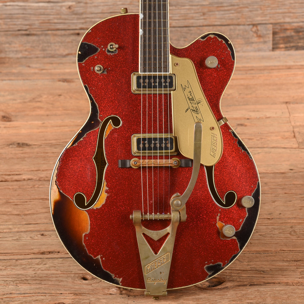Gretsch Custom Shop Stephen Stern Masterbuilt G6120-CST Red Sparkle Over Sunburst 2021 - Zac Brown - MusicMarket