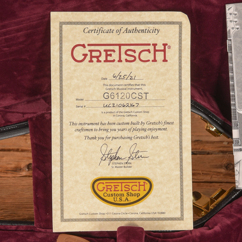 Gretsch Custom Shop Stephen Stern Masterbuilt G6120-CST Red Sparkle Over Sunburst 2021 - Zac Brown - View 10 |