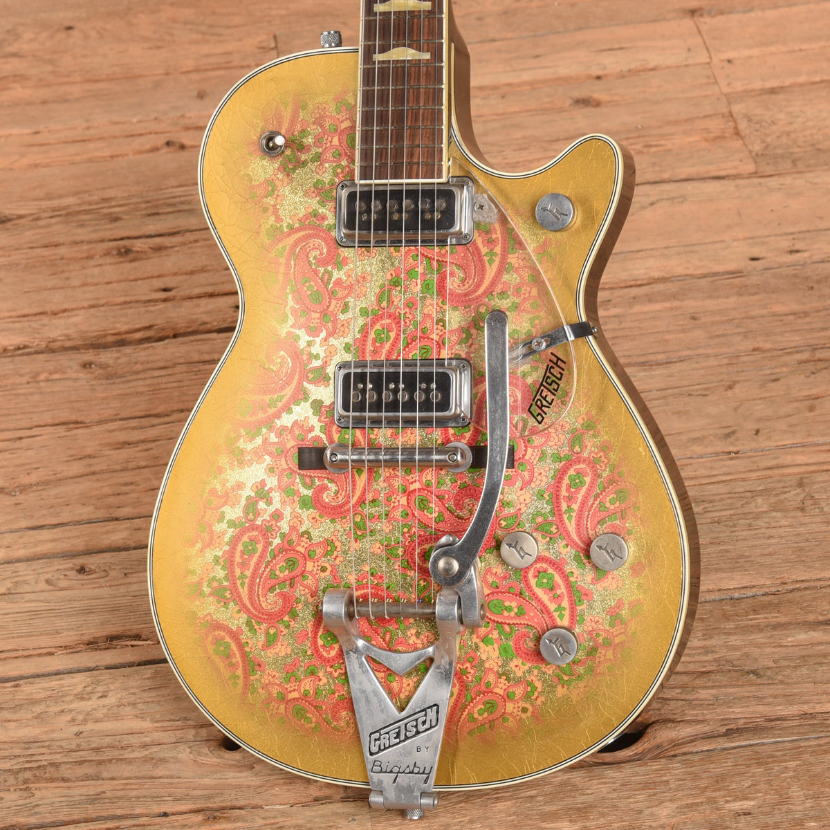 Gretsch Custom Shop Stephen Stern Masterbuilt G6128 Custom Shop Gold Paisley 2018 - Zac Brown - View 2 | MusicMarket