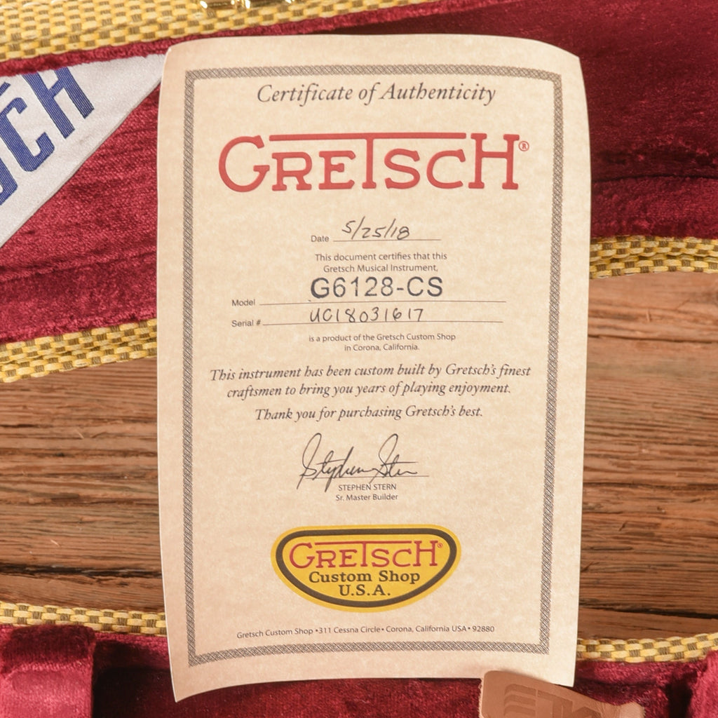 Gretsch Custom Shop Stephen Stern Masterbuilt G6128 Custom Shop Gold Paisley 2018 - Zac Brown - View 10 | MusicMarket