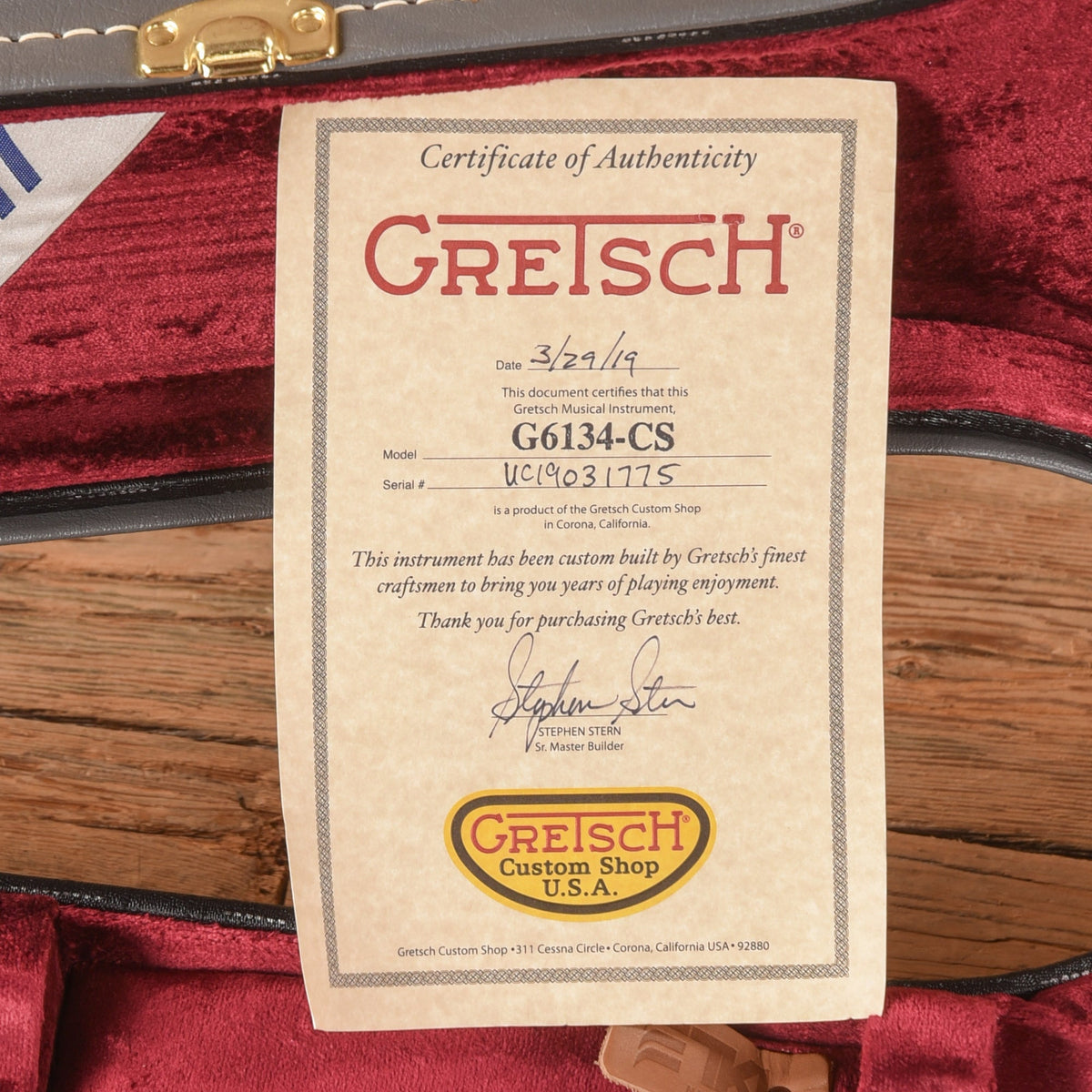 Gretsch Custom Shop Stephen Stern Masterbuilt G6134-CS Blue Sparkle 2019 - Zac Brown - View 10 | MusicMarket