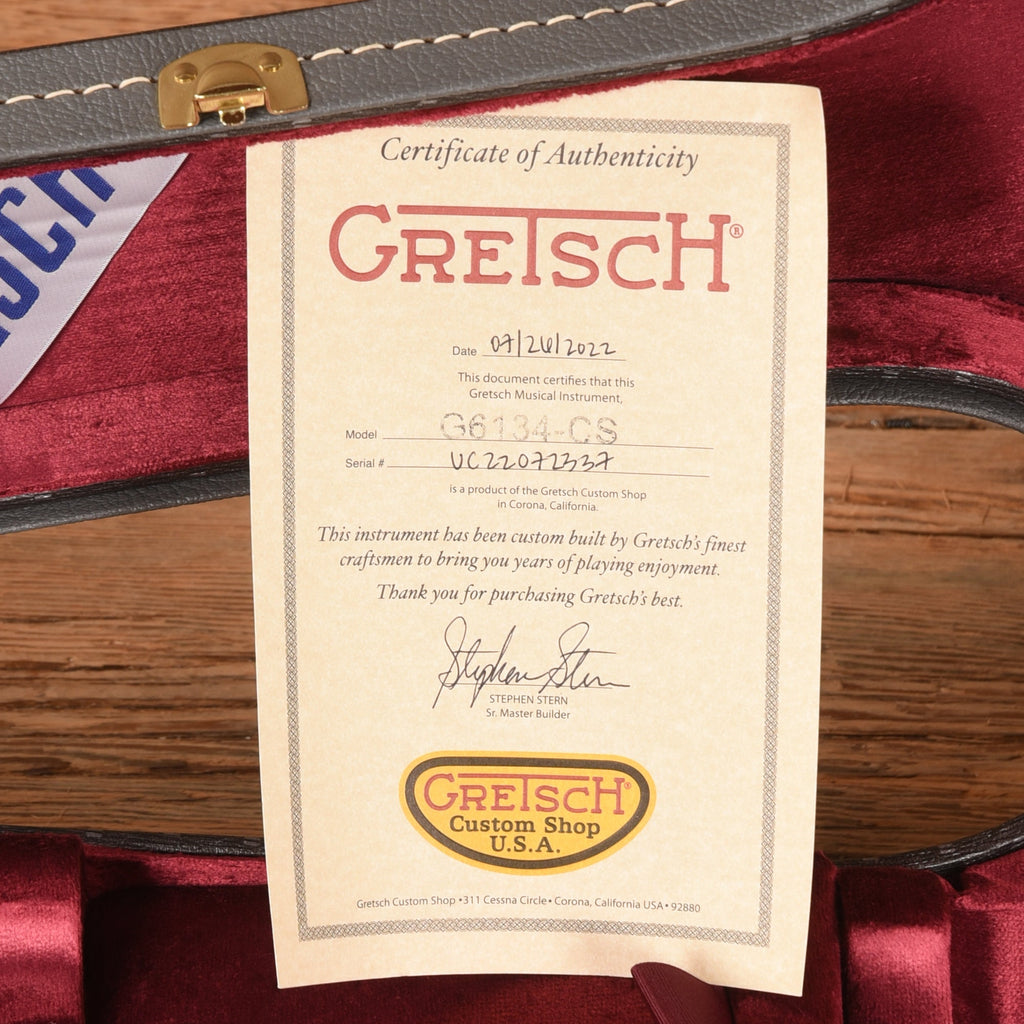 Gretsch Custom Shop Stephen Stern Masterbuilt G6134S-CS Penguin Sunburst 2022 - Zac Brown - View 10 | MusicMarket
