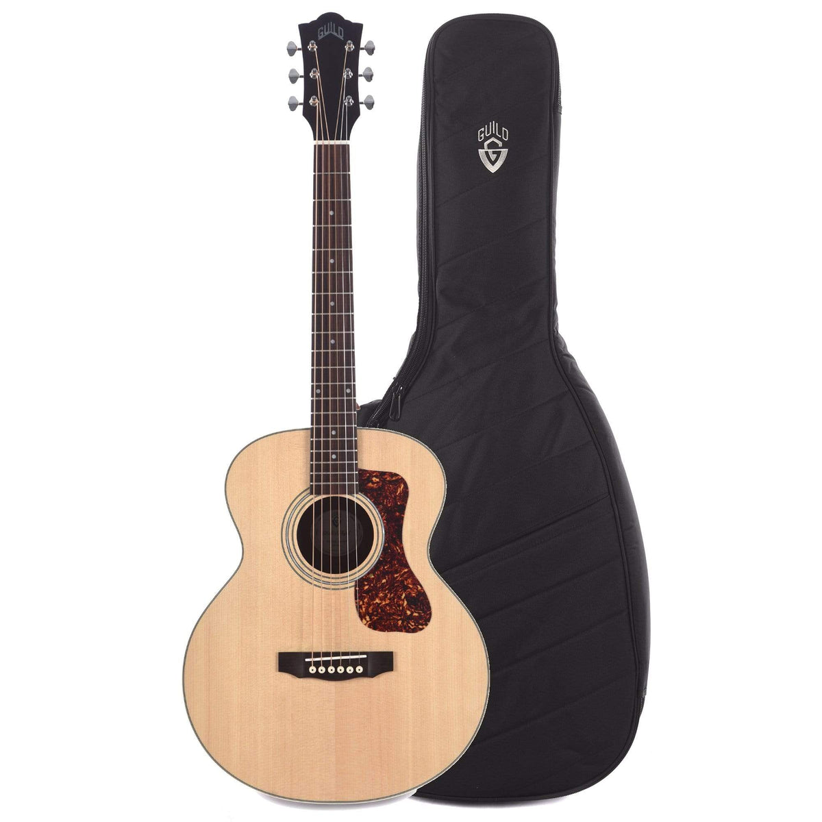 Guild Westerly Jumbo Junior Mini Jumbo Mahogany Natural and Deluxe Acoustic Guitar Gig Bag Bundle - MusicMarket