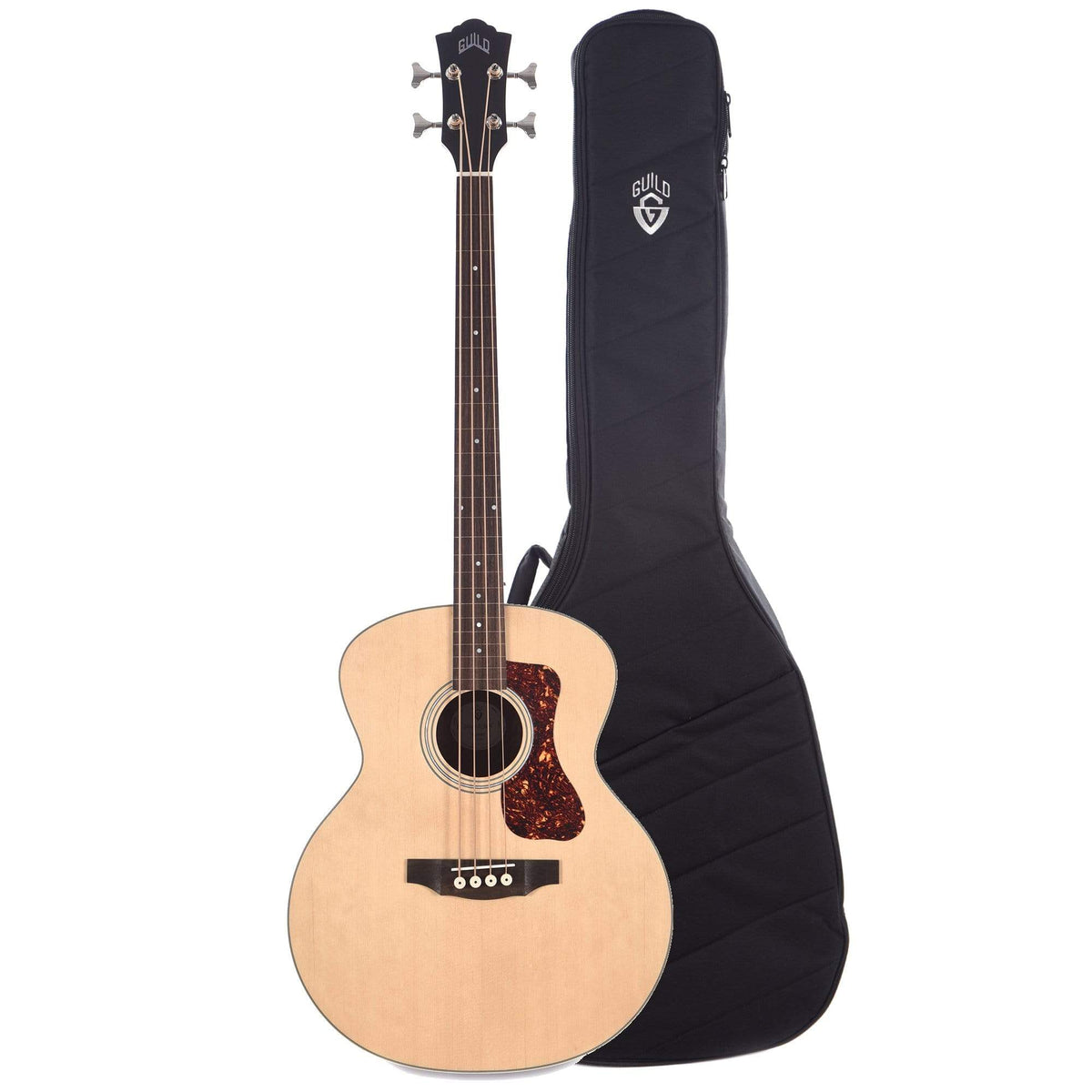 Guild Westerly B-240EF Fretless Acoustic Electric Bass and Deluxe Acoustic Guitar Gig Bag Bundle - MusicMarket