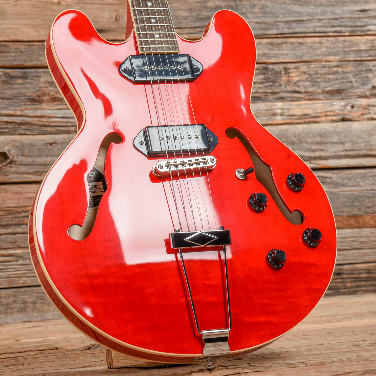 Heritage Standard H-530 Hollow Electric Translucent Cherry - View 8 | MusicMarket
