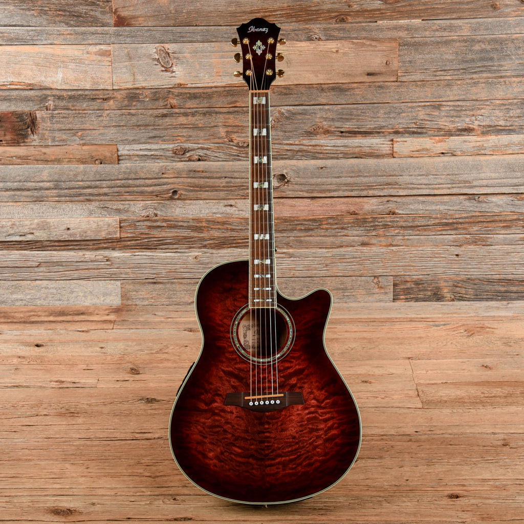 Ibanez AEF37E Acoustic Electric Red Burst - View 4 | MusicMarket