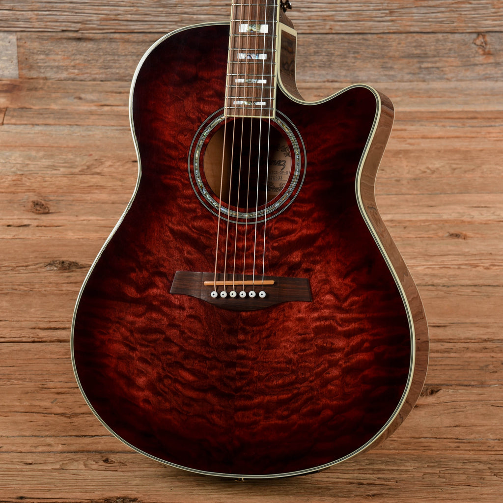 Ibanez AEF37E Acoustic Electric Red Burst - View 2 | MusicMarket
