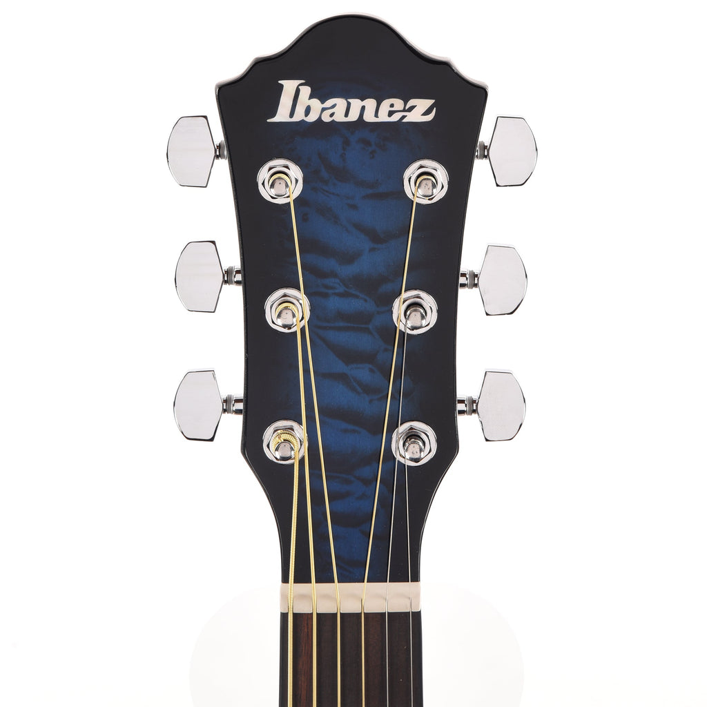 Ibanez AEWC16QATLH AEWC Acoustic-Electric Guitar Transparent Blue Sunburst High Gloss - View 6 | MusicMarket
