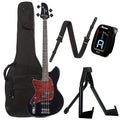 Ibanez TMB100LBK Talman Bass Black LEFTY Bundle w/ Ibanez Gig Bag, Stand, Tuner and Strap - MusicMarket