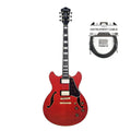 Ibanez AS93FM Artcore Expressionist Semi-Hollow Body Transparent Cherry Red Cable Bundle - MusicMarket