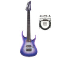 Ibanez RGA61AL RGA Axion Label Indigo Aurora Burst Flat Cable Bundle - MusicMarket