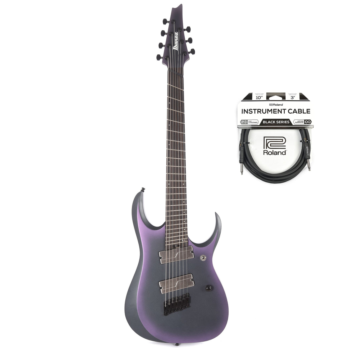 Ibanez RGD71ALMS RGD Axion Label 7-String Multi Scale Black Aurora Burst Matte w/Fishman Fluence Pickups and (1)