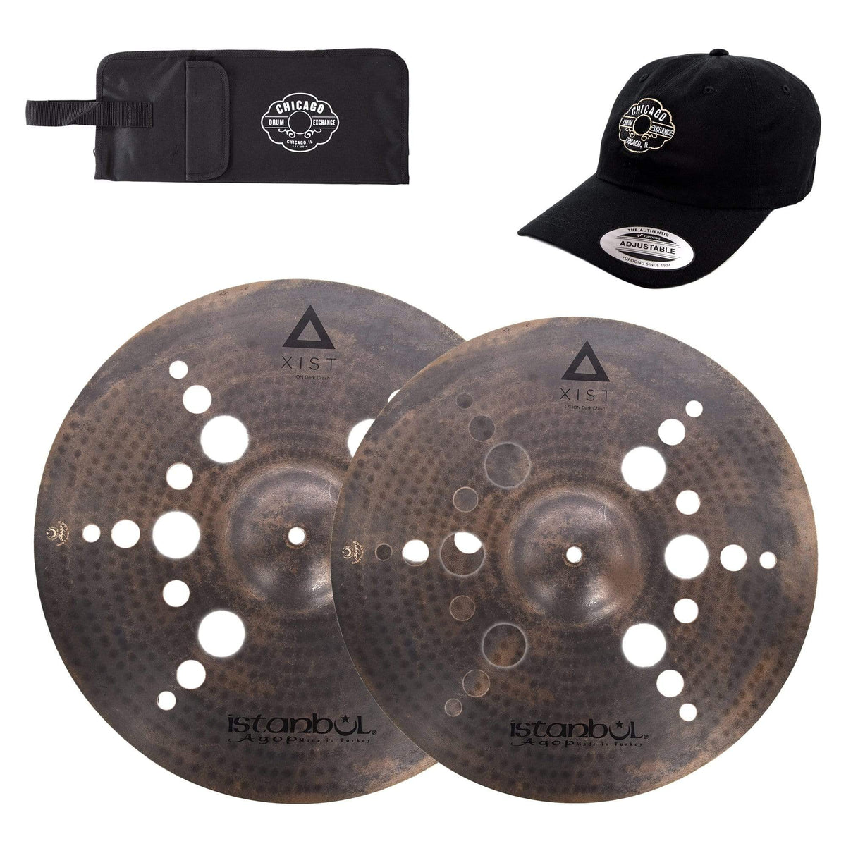 Istanbul Agop 17/19" Xist Dark Ion Crash Cymbal Set w/CDE Logo Hat & Stick Bag - MusicMarket