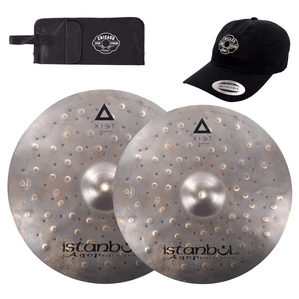 Istanbul Agop 20/22" Xist Dry Dark Crash Cymbal Set w/CDE Logo Hat & Stick Bag - MusicMarket