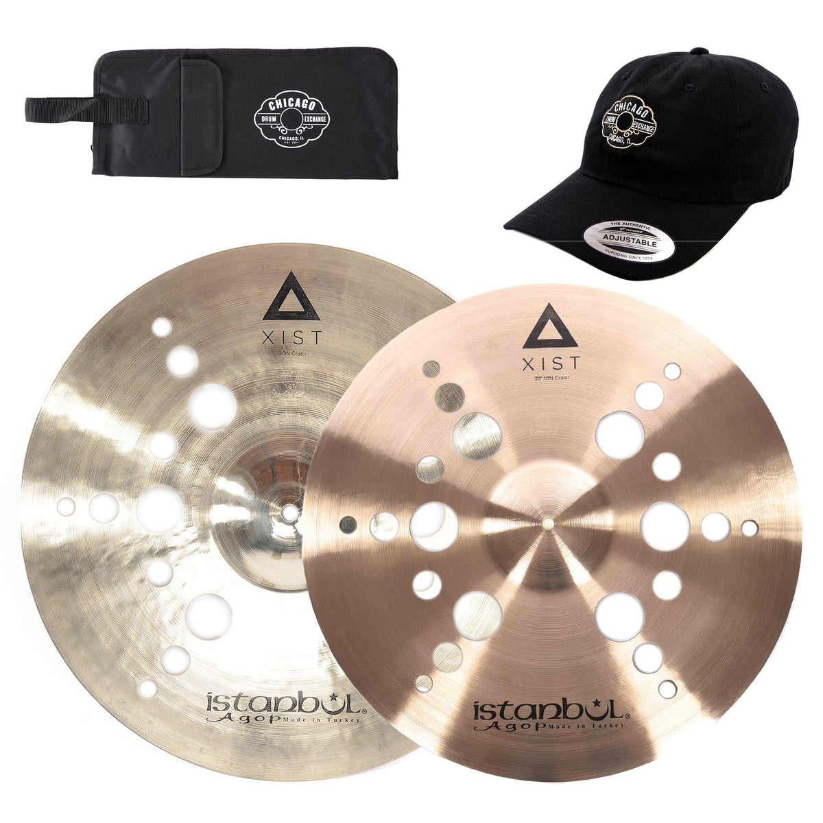 Istanbul Agop 20/22" Xist Ion Crash Cymbal Set w/CDE Logo Hat & Stick Bag - MusicMarket