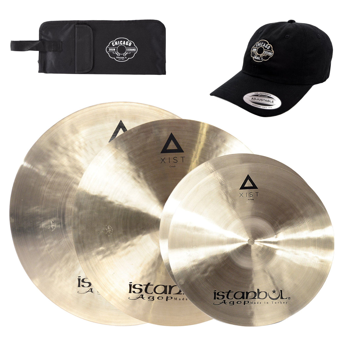 Istanbul Agop 15/20/22" Xist Cymbal Set Natural w/CDE Logo Hat & Stick Bag - MusicMarket