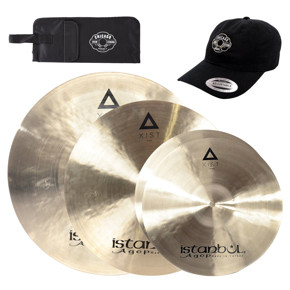 Istanbul Agop 15/20/24" Xist Cymbal Set Natural w/CDE Logo Hat & Stick Bag - MusicMarket
