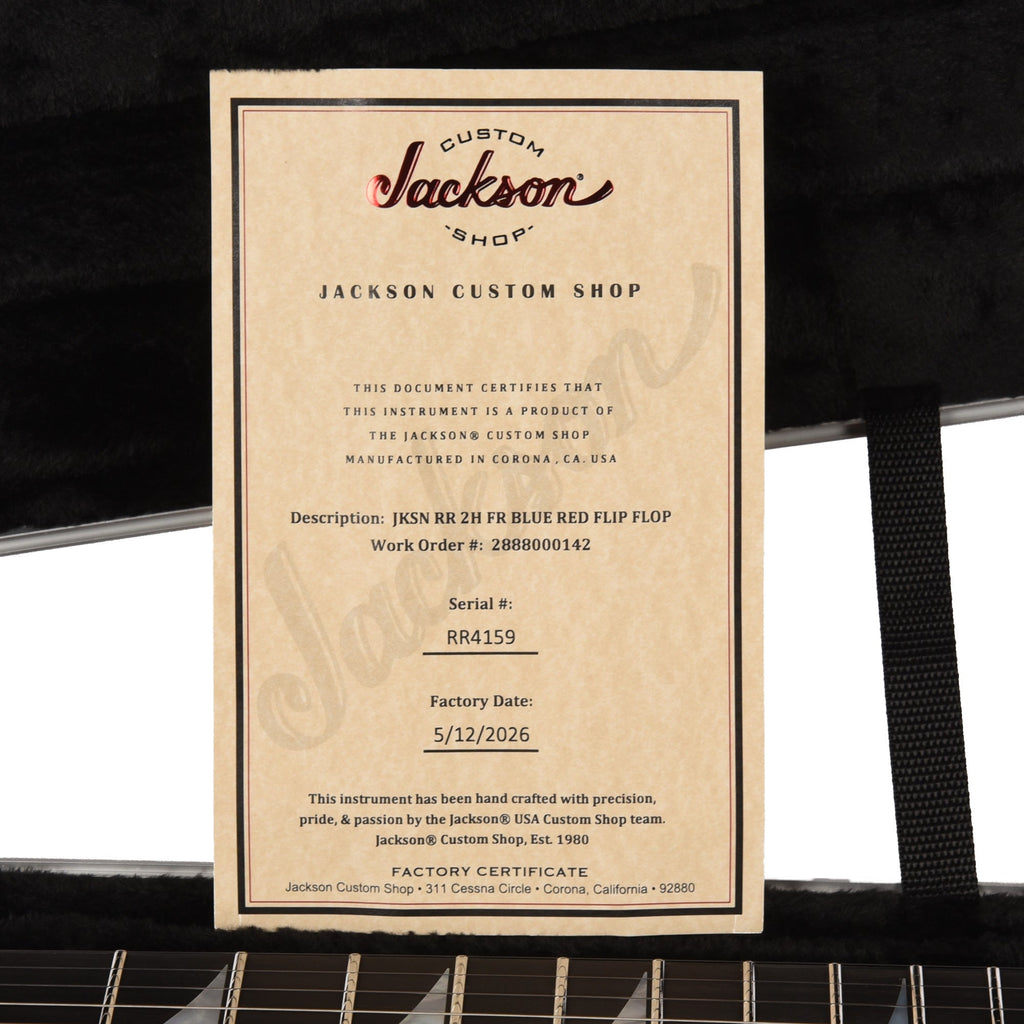 Jackson Custom Shop USA Special Edition Rhoads Blue Red Flip Flop - View 10 | MusicMarket