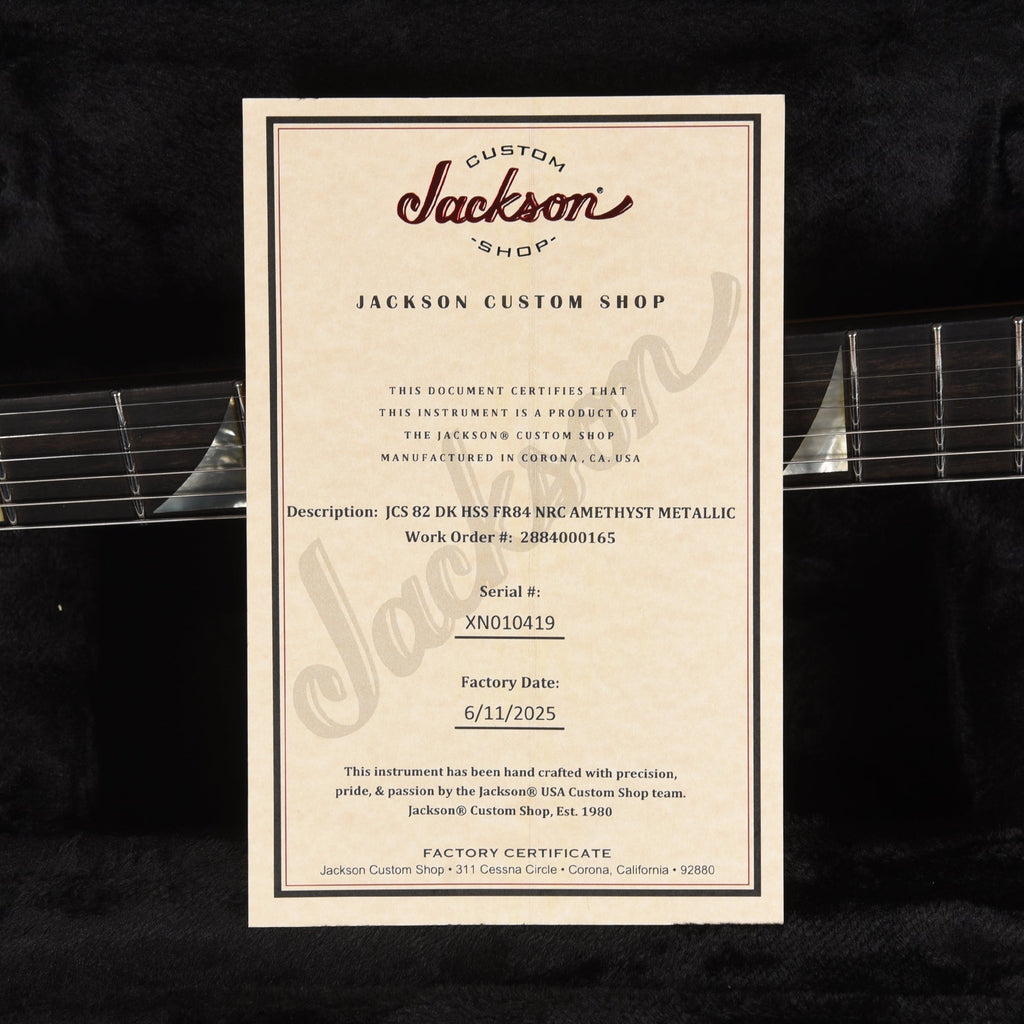 Jackson Custom Shop 1982 Dinky Nitro Relic Club Amethyst Metallic - View 10 | MusicMarket