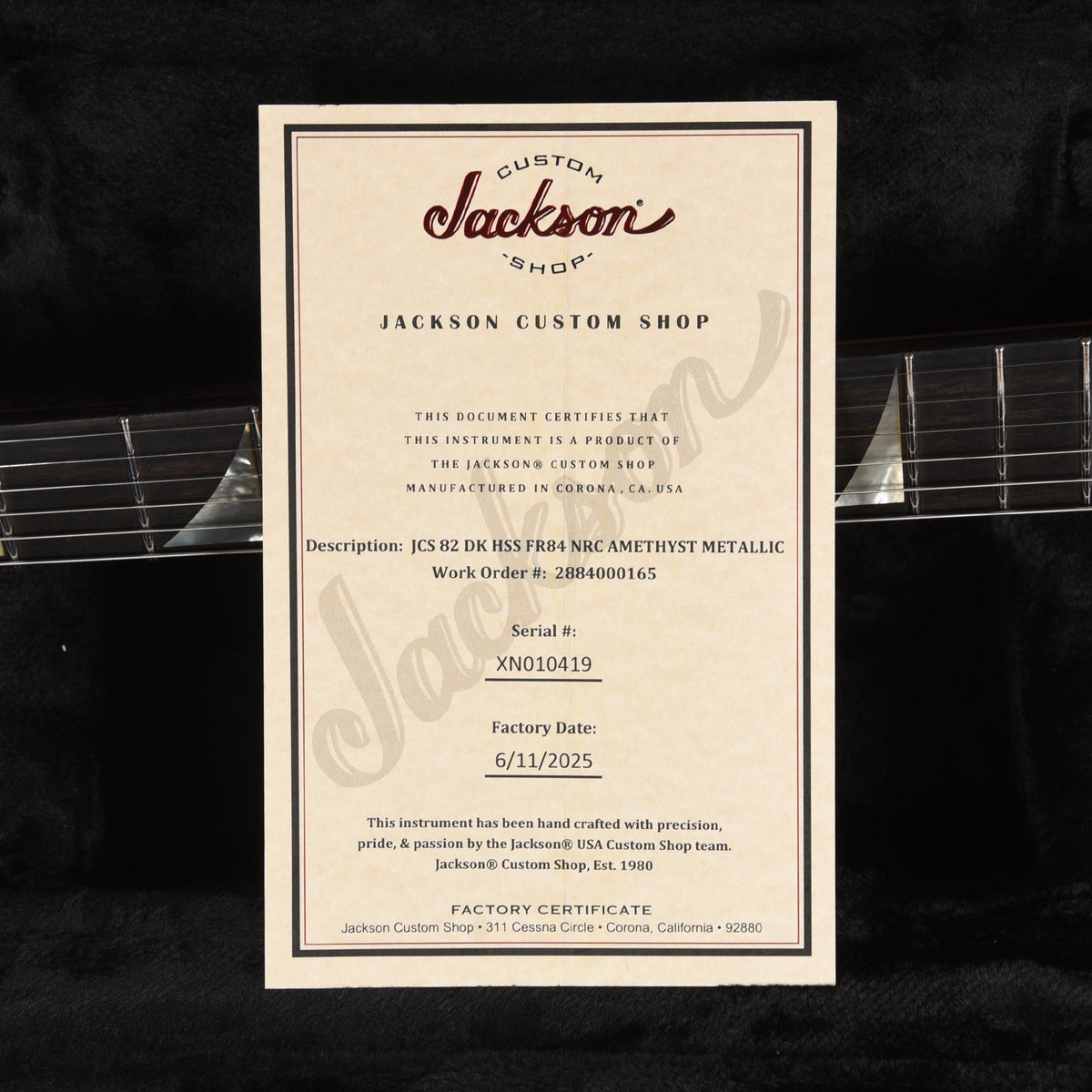 Jackson Custom Shop 1982 Dinky Nitro Relic Club Amethyst Metallic - View 10 | MusicMarket
