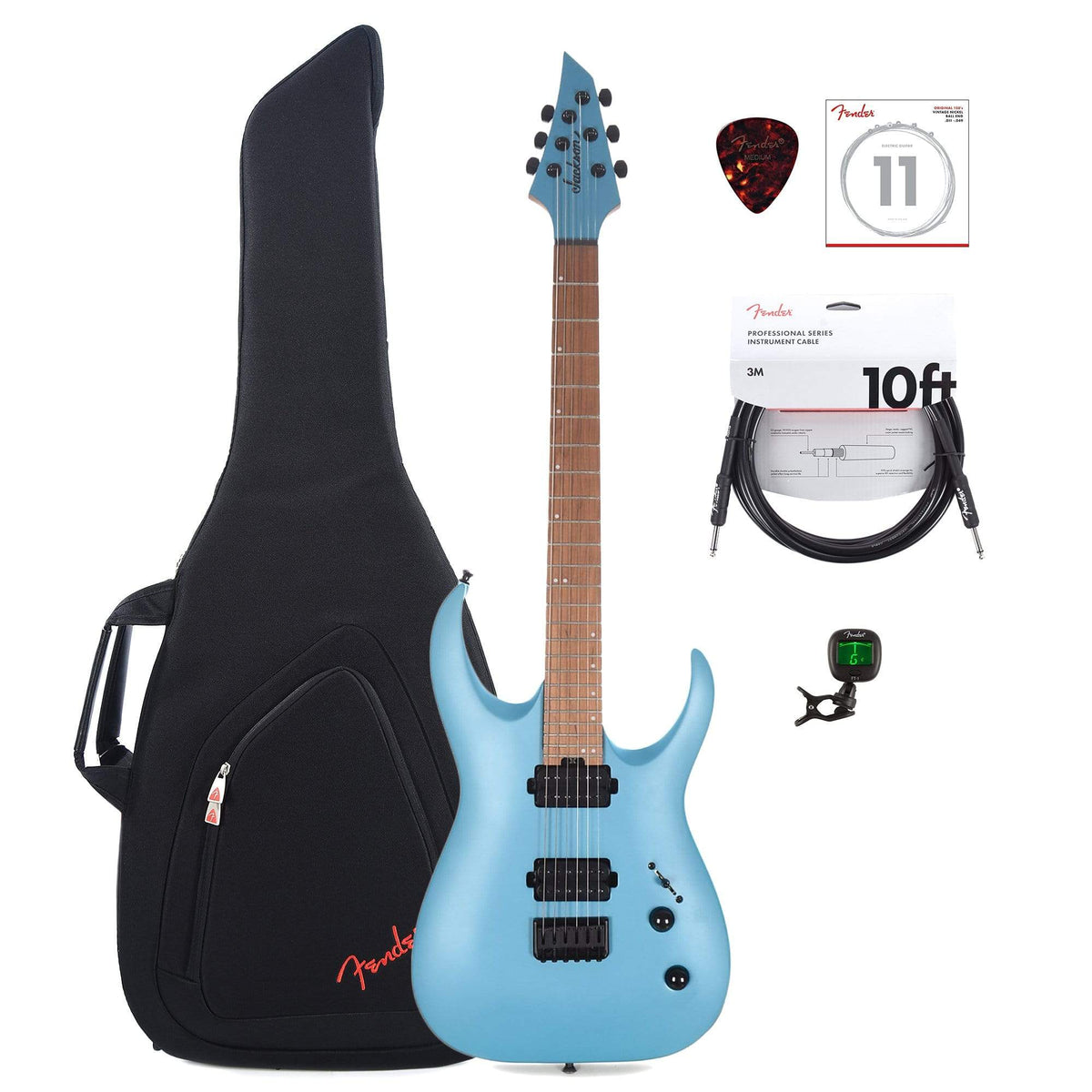 Jackson Pro Series Signature Misha Mansoor Juggernaut HT 6 Standard Matte Blue Frost w/Gig Bag, Tuner, (1) Cable,