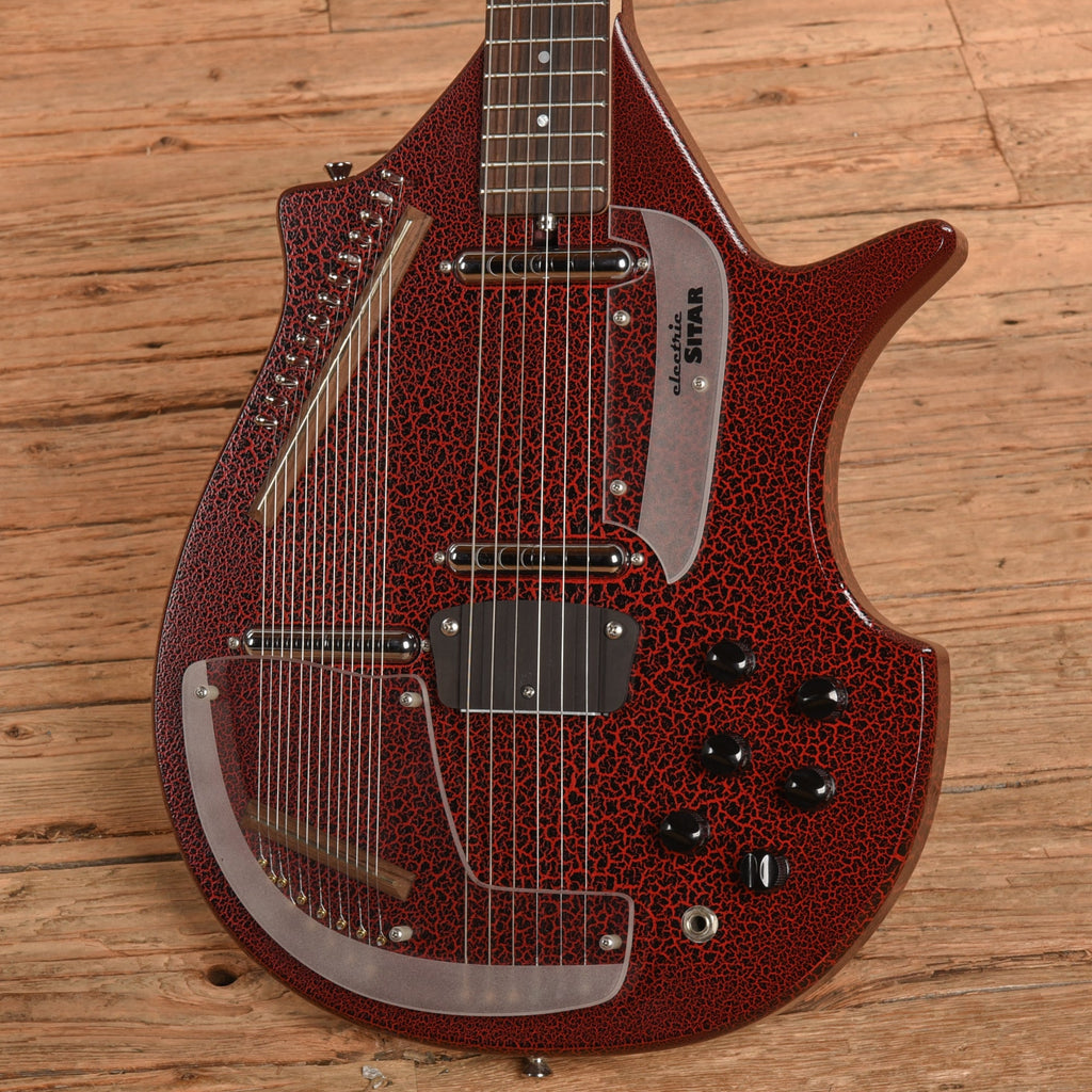 Jerry Jones Master Sitar Red Crackle - View 2 | MusicMarket