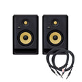 KRK Rokit 5 G4 5" Studio Monitor Black Pair and (2) TRS Cable Bundle - MusicMarket
