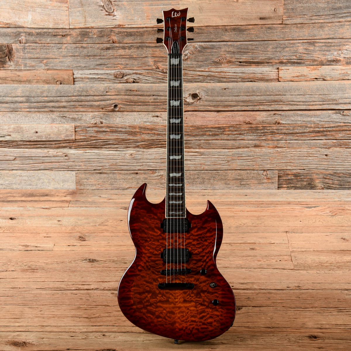 LTD Viper-1000 Tiger Eye Sunburst 2020 - View 4 | MusicMarket