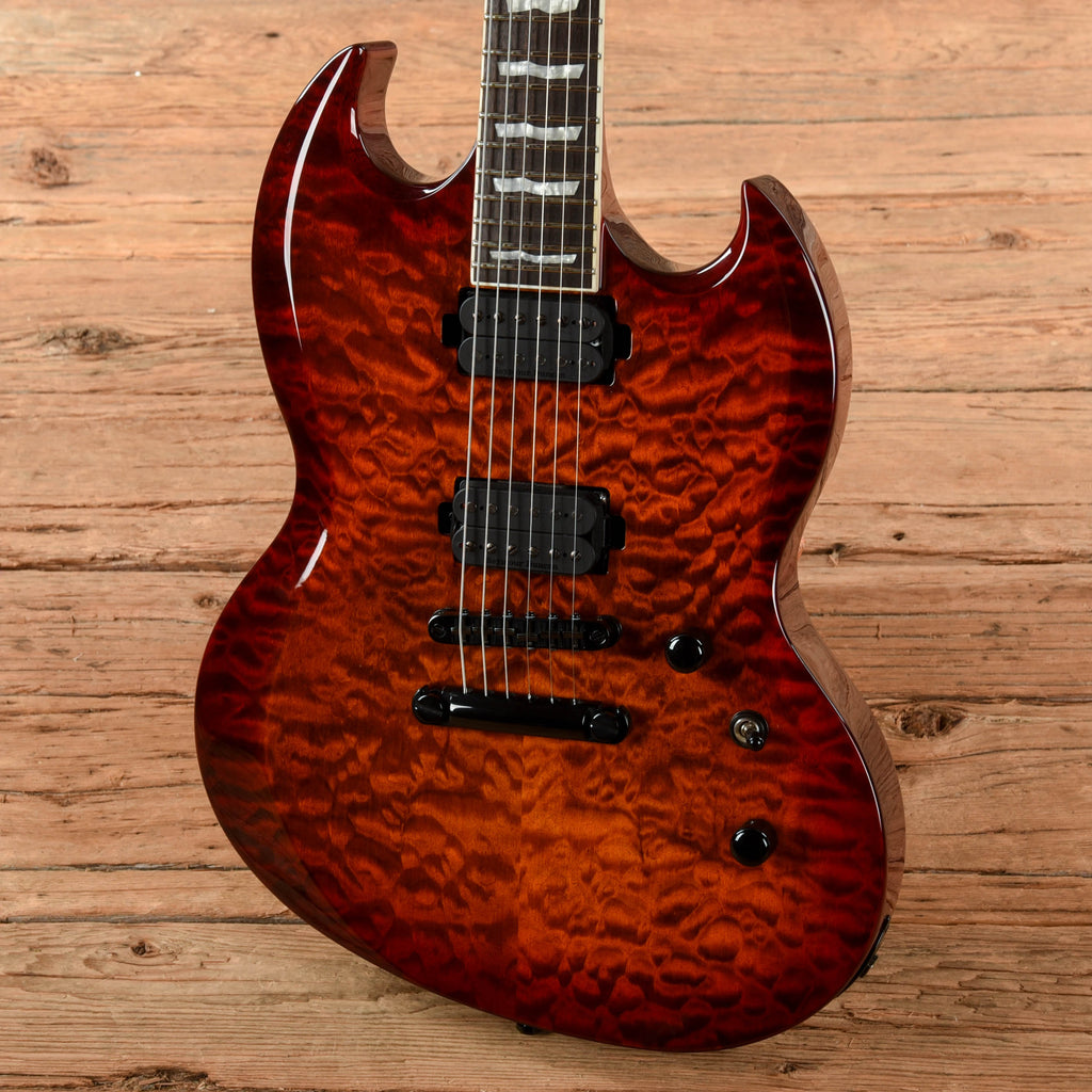 LTD Viper-1000 Tiger Eye Sunburst 2020 - View 2 | MusicMarket
