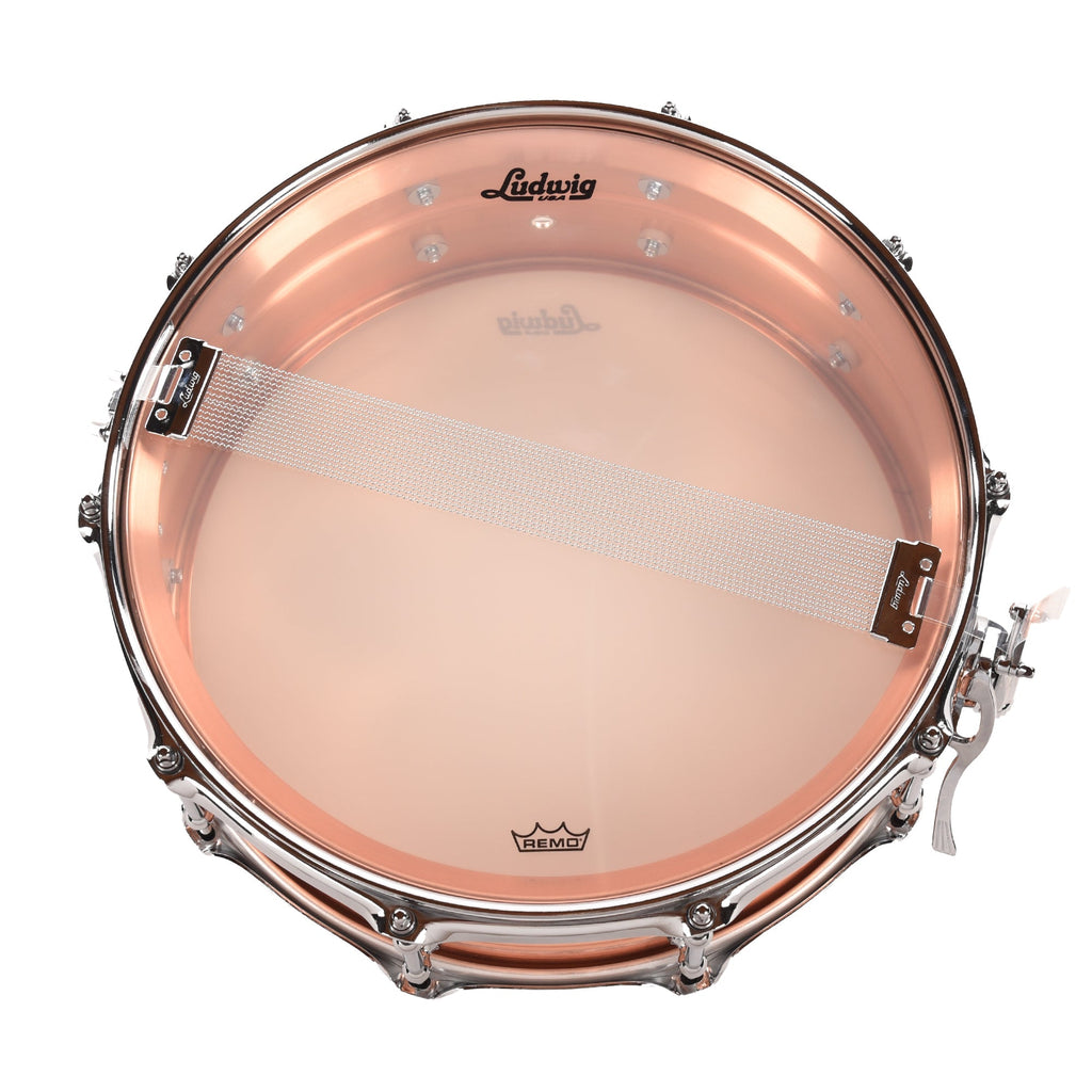 Ludwig 5x14 Copper Phonic Snare Drum w/Tube Lugs - View 6 | MusicMarket