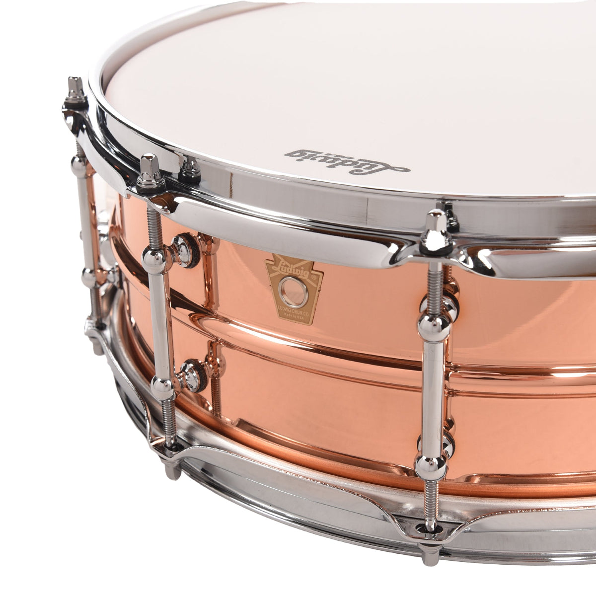 Ludwig 5x14 Copper Phonic Snare Drum w/Tube Lugs - View 3 | MusicMarket