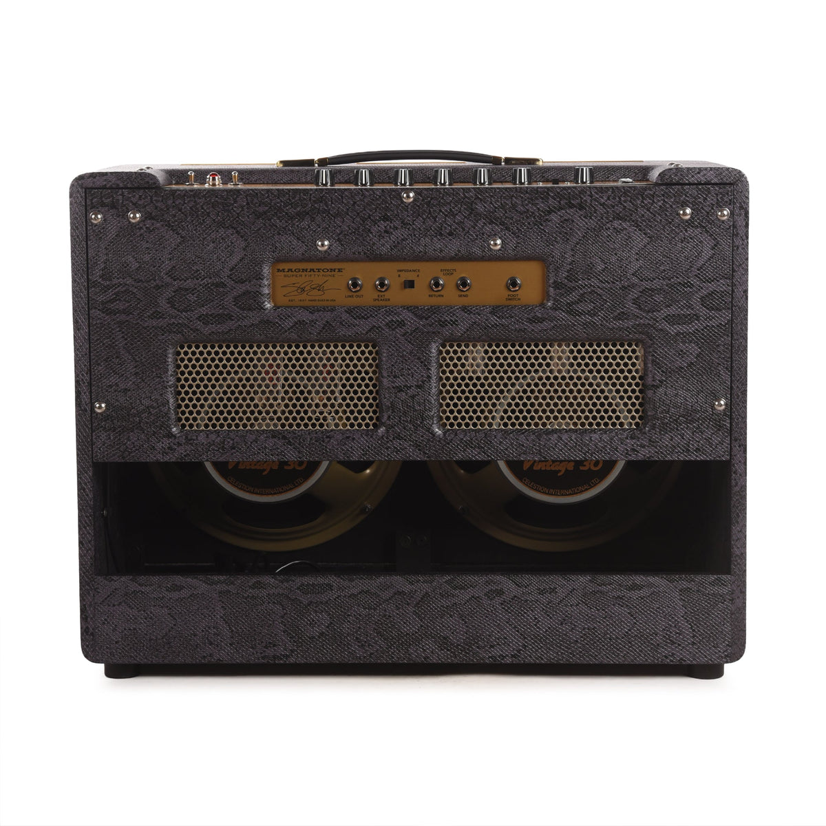 Magnatone Super Fifty-Nine M-80 45w 2x12 Combo Amp Slash Signature Purple Python - View 3 | MusicMarket