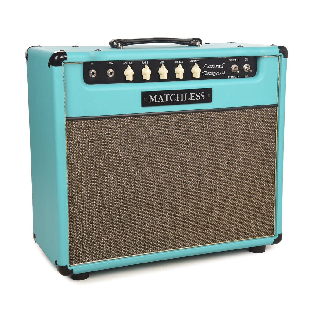 Matchless Laurel Canyon 20W 1x12" Combo Turquoise w/ Gold Grille - View 2 | MusicMarket