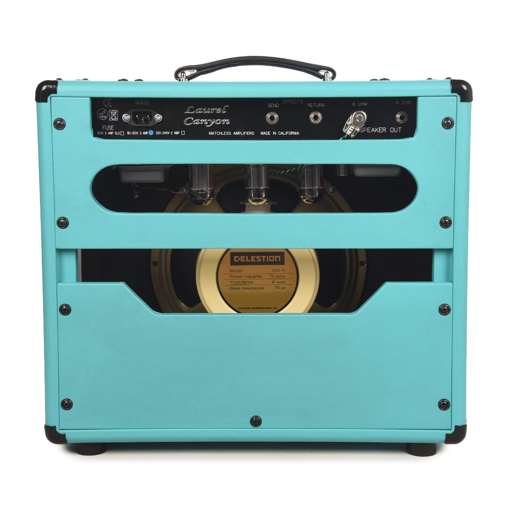 Matchless Laurel Canyon 20W 1x12" Combo Turquoise w/ Gold Grille - View 3 | MusicMarket