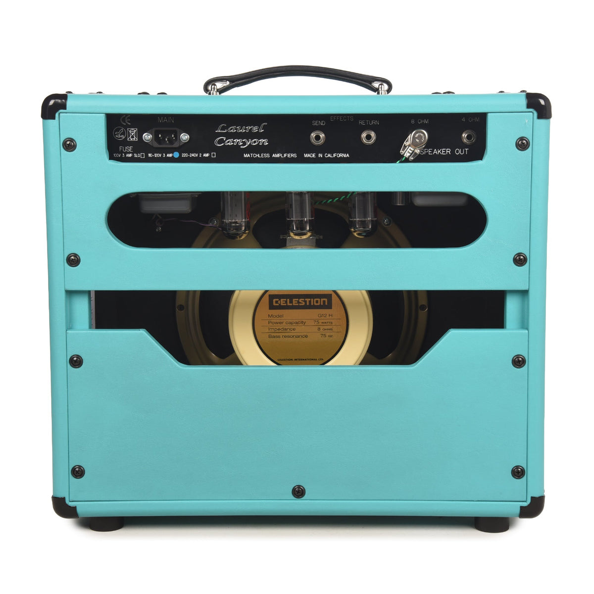Matchless Laurel Canyon 20W 1x12" Combo Turquoise w/ Gold Grille - View 3 | MusicMarket