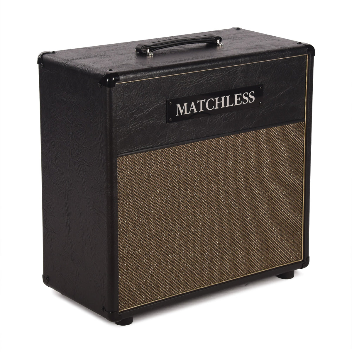 Matchless ESS112 30W 8ohm 1x12" Open Back Cabinet Black w/ Gold Grille - View 2 | MusicMarket