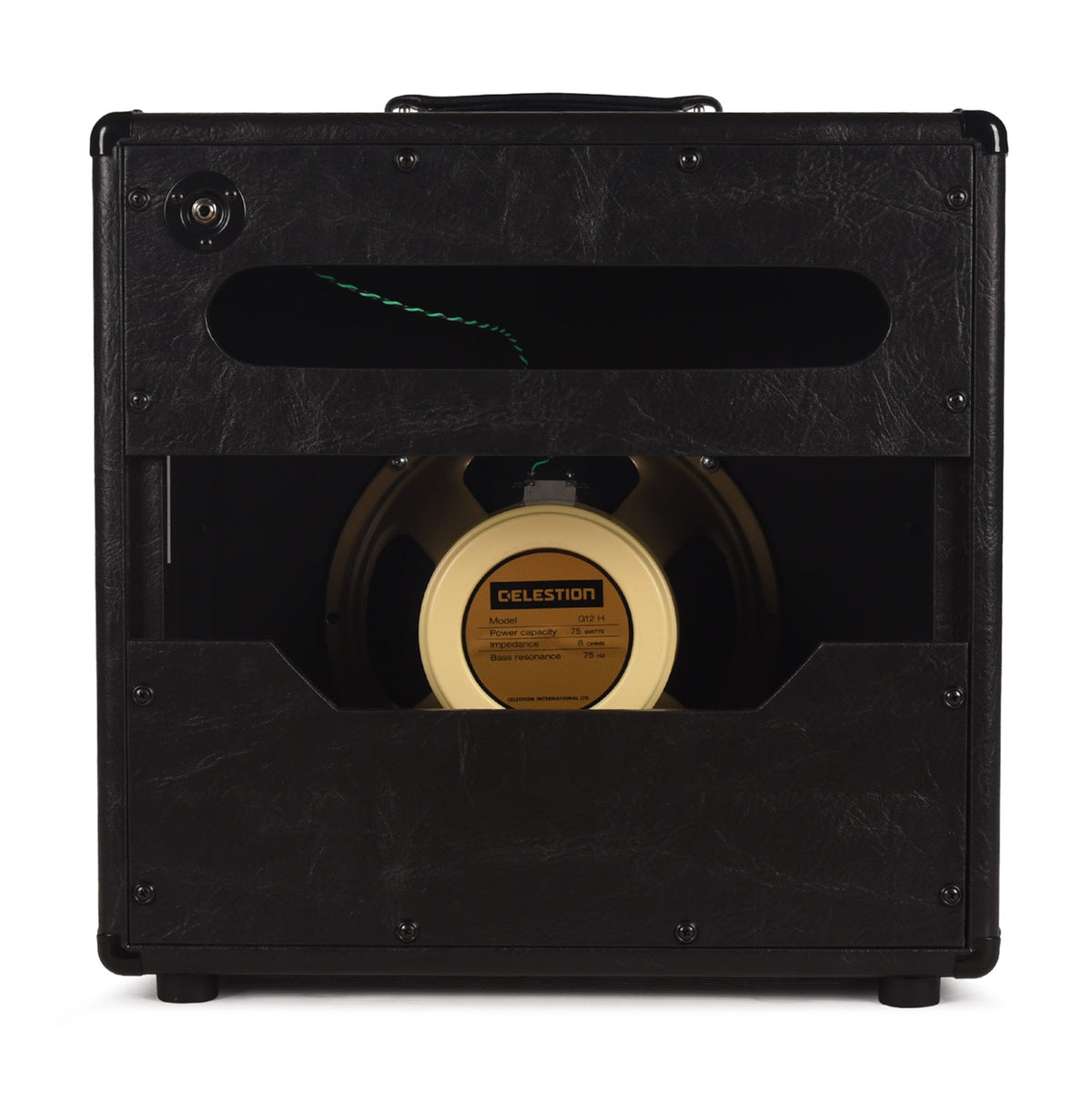 Matchless ESS112 30W 8ohm 1x12" Open Back Cabinet Black w/ Gold Grille - View 3 | MusicMarket