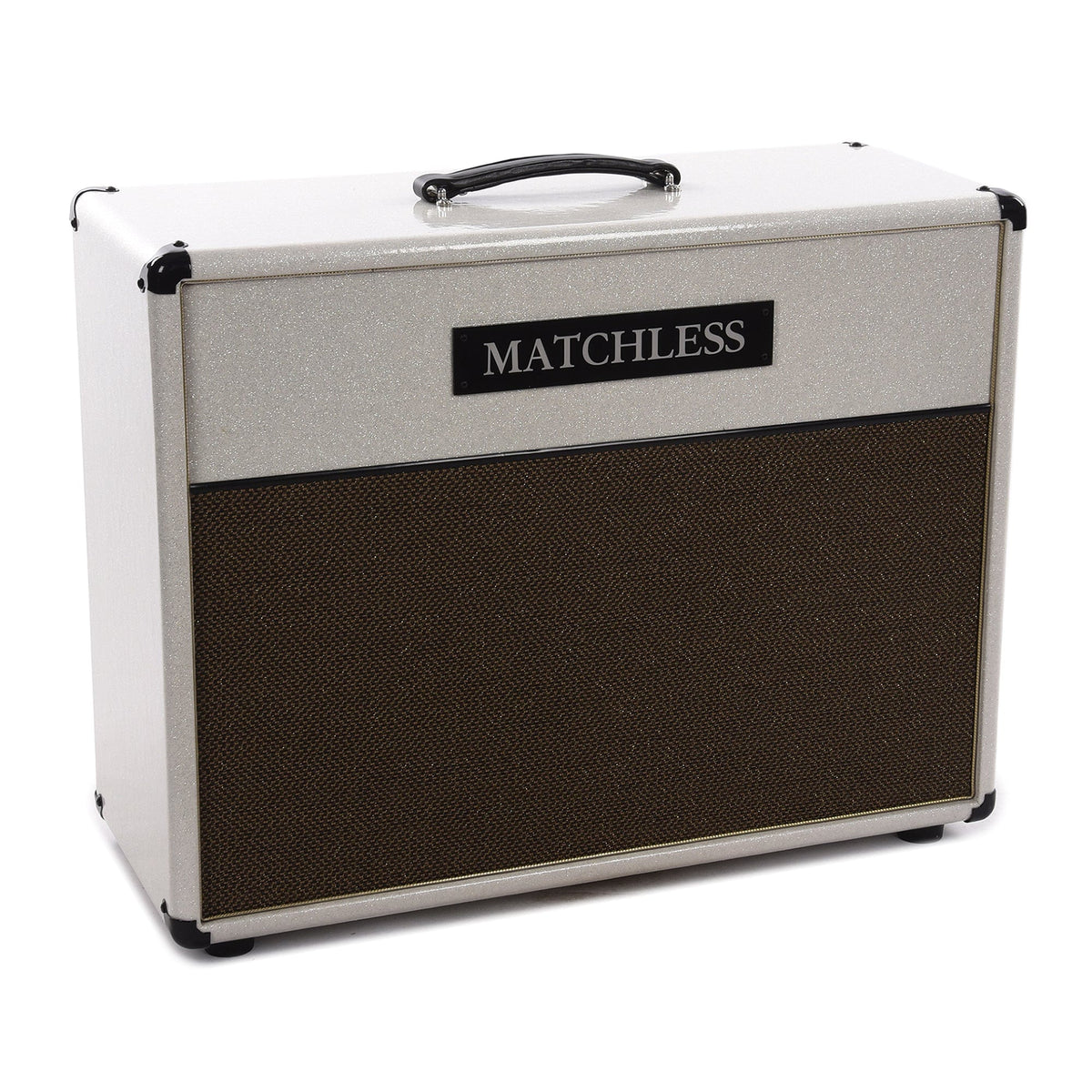 Matchless ESD212 60W 4ohm 2x12" Open Back Cabinet Sparkle Cream w/ Gold Grill - View 2 | MusicMarket