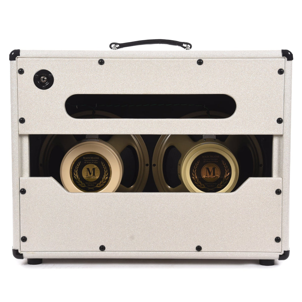 Matchless ESD212 60W 4ohm 2x12" Open Back Cabinet Sparkle Cream w/ Gold Grill - View 3 | MusicMarket
