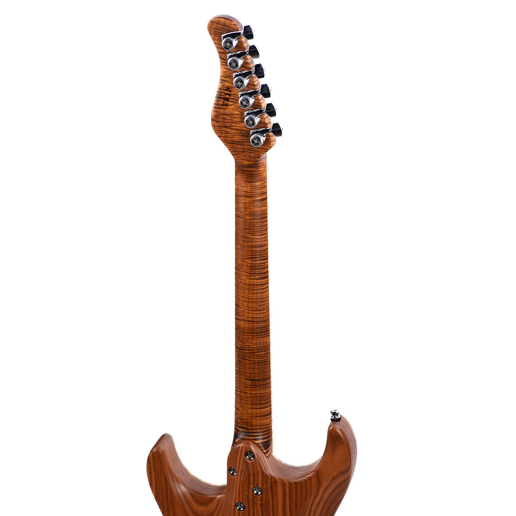 Mayones Aquila Elite S 6 Master Grade Buckeye Burl/Swamp Ash Trans Natural Black Burst Satin - View 18 | MusicMarket