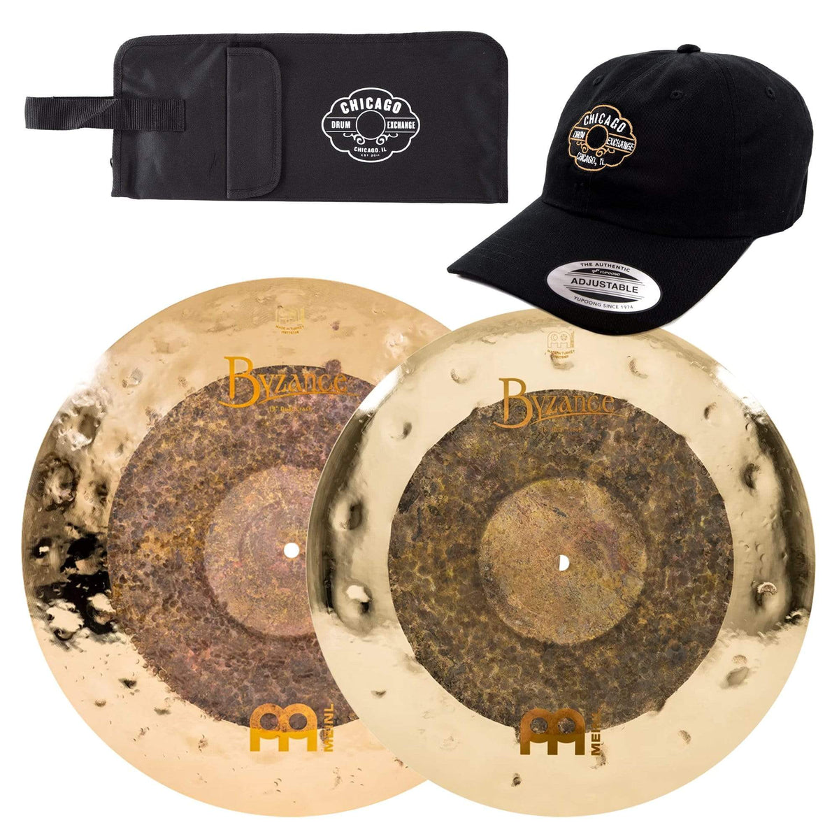 Meinl Byzance 18/19" Extra Dry Dual Crash Cymbal Set w/CDE Logo Hat & Stick Bag - MusicMarket
